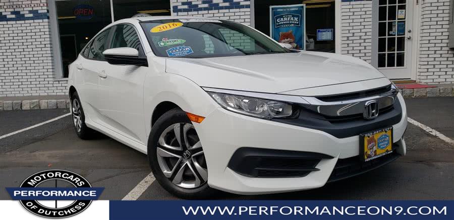 2016 Honda Civic Sedan 4dr CVT LX SENCE, available for sale in Wappingers Falls, New York | Performance Motor Cars. Wappingers Falls, New York