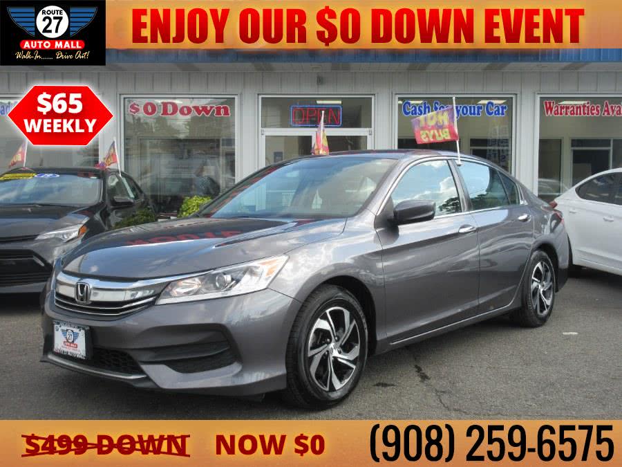 2017 Honda Accord Sedan LX CVT, available for sale in Linden, New Jersey | Route 27 Auto Mall. Linden, New Jersey