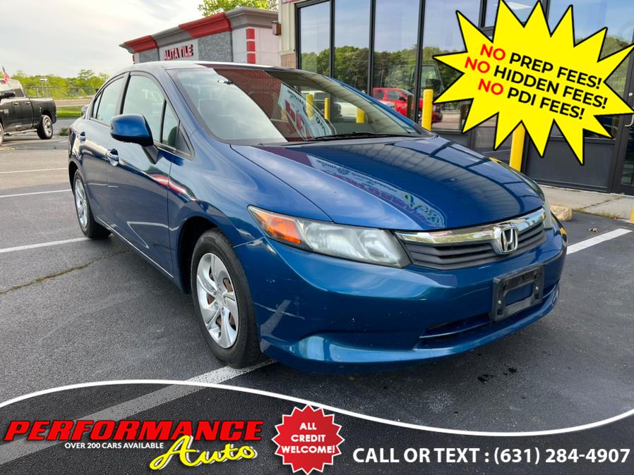 2012 Honda Civic Sdn 4dr Auto LX PZEV, available for sale in Bohemia, New York | Performance Auto Inc. Bohemia, New York