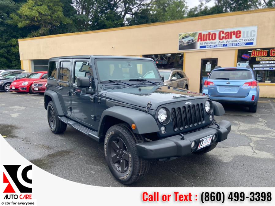 2016 Jeep Wrangler Unlimited 4WD 4dr Sport, available for sale in Vernon, Connecticut | Auto Care Motors. Vernon, Connecticut