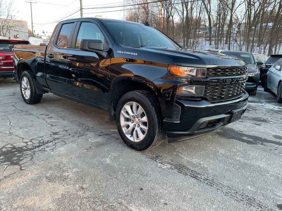 Black 2021 Chevrolet Silverado 1500 Custom Double Cab 4WD Pickup Truck Four-Wheel Drive Automatic