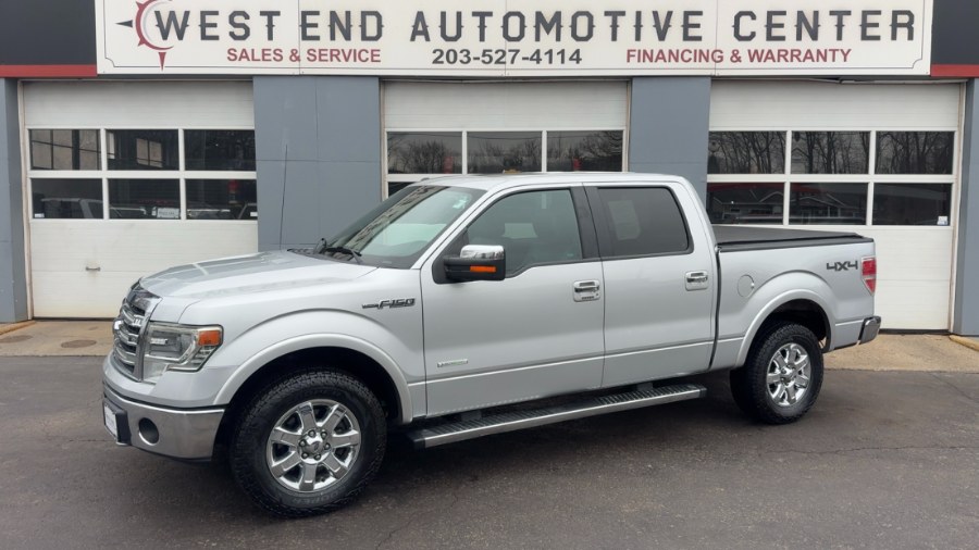 Silver 2013 Ford F-150 Lariat SuperCrew 4WD Pickup Truck Four-Wheel Drive Automatic