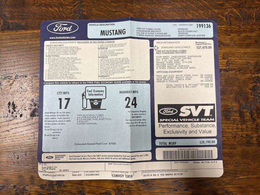 1999 Ford Mustang COBRA SVT - Photo 36