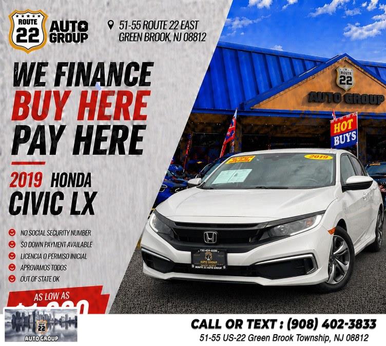 Used 2019 Honda Civic Sedan in Green Brook Township, New Jersey | Route 22 Auto Group. Green Brook Township, New Jersey