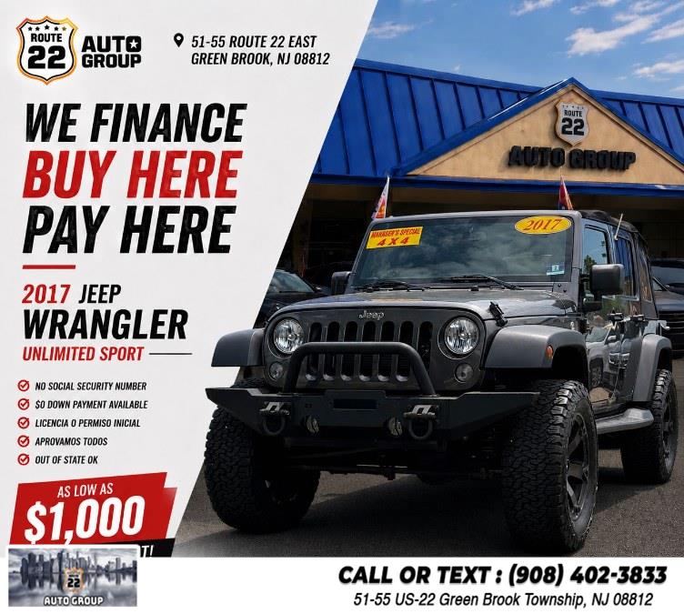 Used 2017 Jeep Wrangler Unlimited in Green Brook Township, New Jersey | Route 22 Auto Group. Green Brook Township, New Jersey