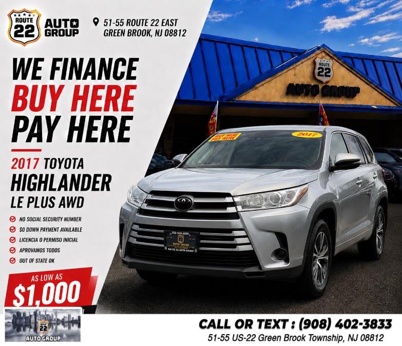 Used 2017 Toyota Highlander in Green Brook Township, New Jersey | Route 22 Auto Group. Green Brook Township, New Jersey