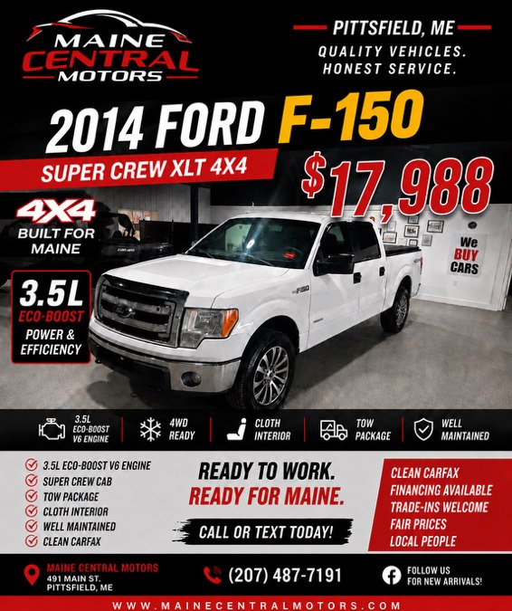 Used 2014 Ford F-150 in Pittsfield, Maine | Maine Central Motors. Pittsfield, Maine
