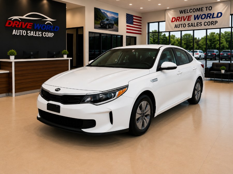 White 2017 Kia Optima Hybrid Premium Sedan Front-Wheel Drive Automatic