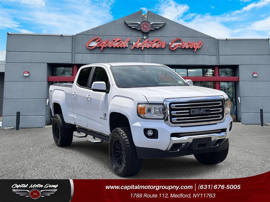White 2015 GMC Canyon SLE Crew Cab 4WD Pickup Truck Four-Wheel Drive Automatic