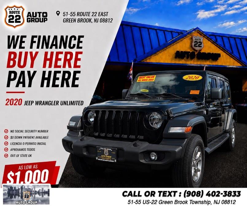 2020 Jeep Wrangler Unlimited Willys Sport 4x4, available for sale in Green Brook Township, New Jersey | Route 22 Auto Group. Green Brook Township, New Jersey