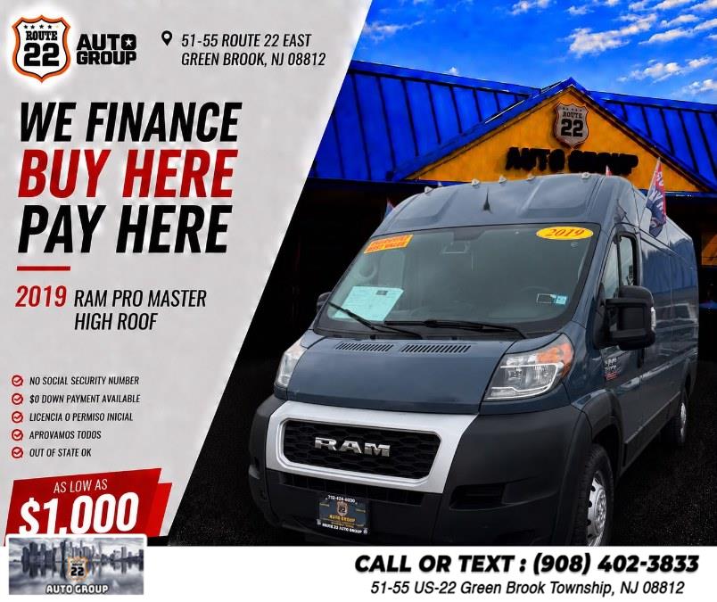 2019 Ram ProMaster Cargo Van 3500 High Roof 159" WB EXT, available for sale in Green Brook Township, New Jersey | Route 22 Auto Group. Green Brook Township, New Jersey