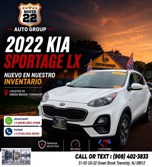 Used 2022 Kia Sportage in Green Brook Township, New Jersey | Route 22 Auto Group. Green Brook Township, New Jersey