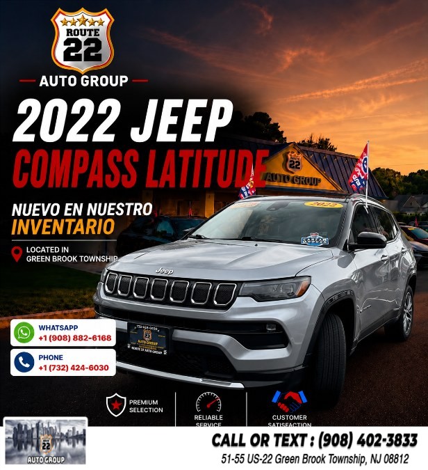 Used 2022 Jeep Compass in Green Brook Township, New Jersey | Route 22 Auto Group. Green Brook Township, New Jersey