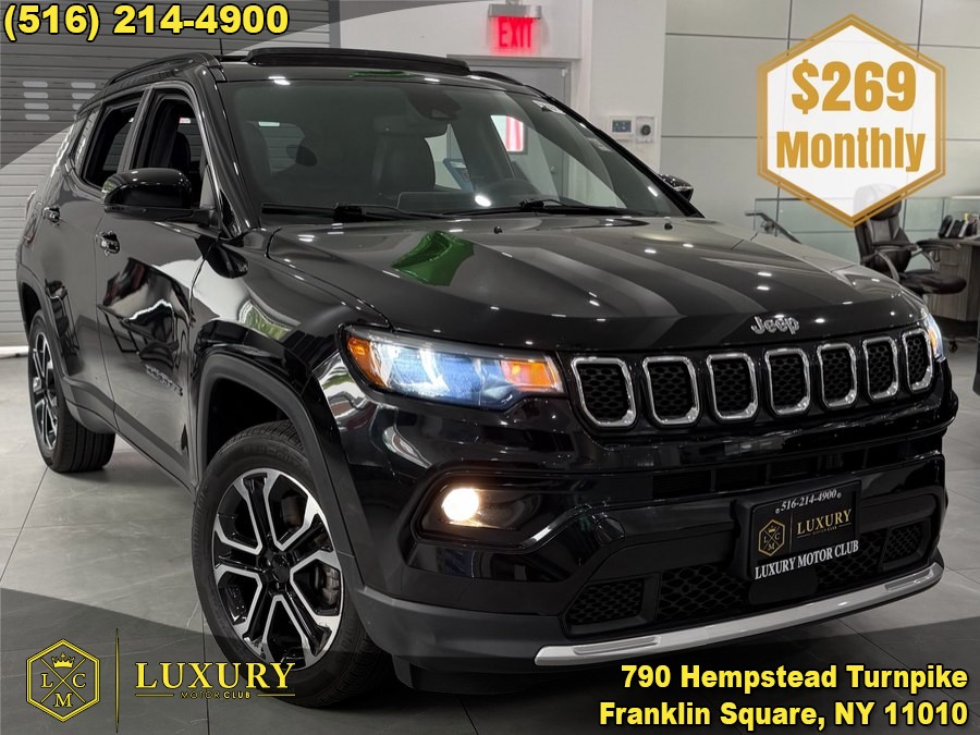 Diamond Black Crystal Pearlcoat 2023 Jeep Compass SUV / Crossover Four-Wheel Drive 8-Speed Automatic