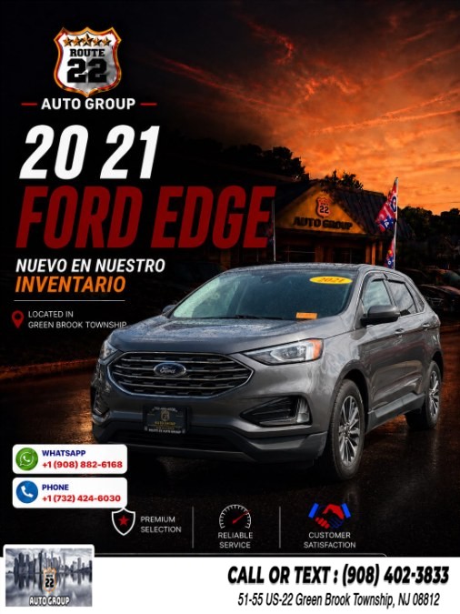 2021 Ford Edge SEL AWD, available for sale in Green Brook Township, New Jersey | Route 22 Auto Group. Green Brook Township, New Jersey