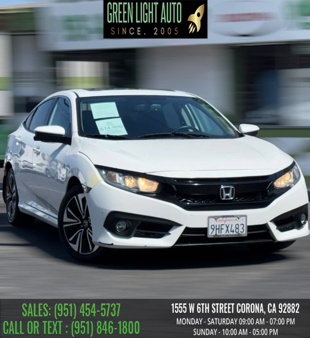 2017 Honda Civic Sedan EX-L CVT w/Navigation, available for sale in Corona, California | Green Light Auto. Corona, California