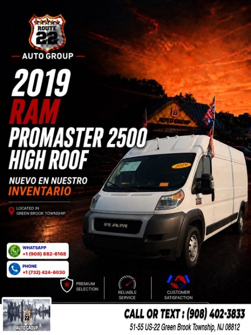 2019 Ram ProMaster Cargo Van 2500 High Roof 159" WB, available for sale in Green Brook Township, New Jersey | Route 22 Auto Group. Green Brook Township, New Jersey