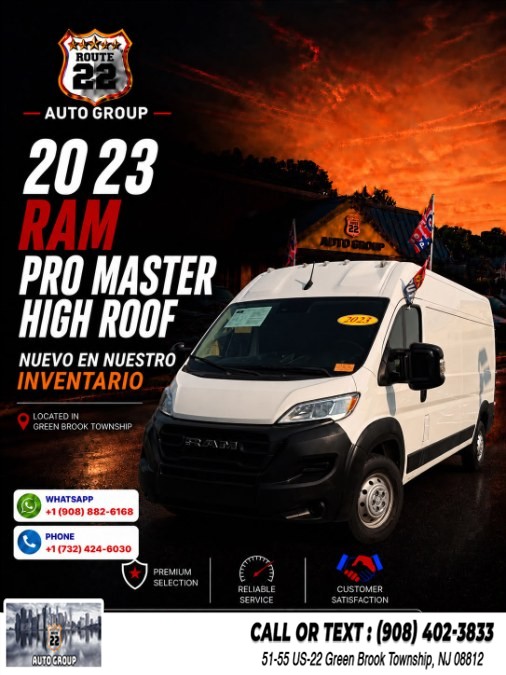 2023 Ram ProMaster Cargo Van 2500 High Roof 159" WB, available for sale in Green Brook Township, New Jersey | Route 22 Auto Group. Green Brook Township, New Jersey