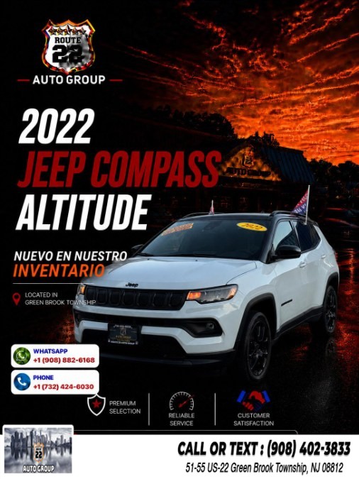 Used 2022 Jeep Compass in Green Brook Township, New Jersey | Route 22 Auto Group. Green Brook Township, New Jersey
