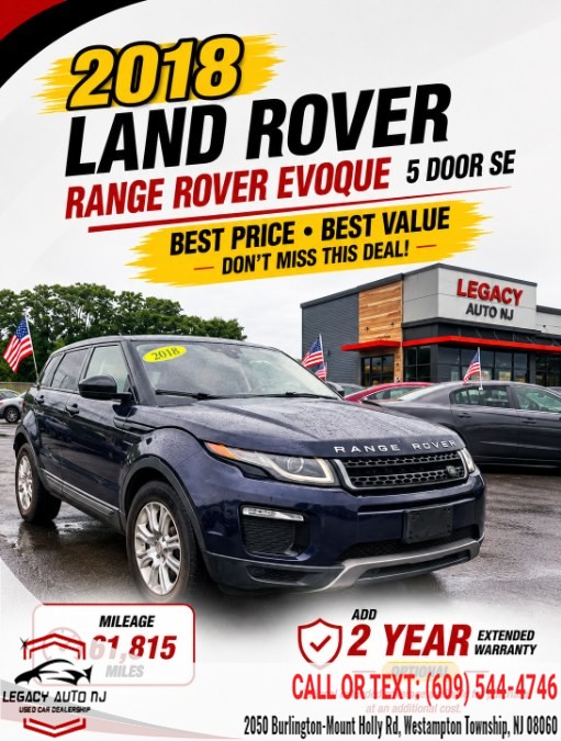 Used 2018 Land Rover Range Rover Evoque in Westampton Township, New Jersey | Legacy Auto NJ. Westampton Township, New Jersey