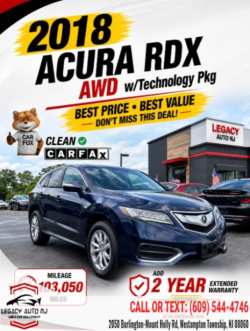 Used 2018 Acura RDX in Westampton Township, New Jersey | Legacy Auto NJ. Westampton Township, New Jersey