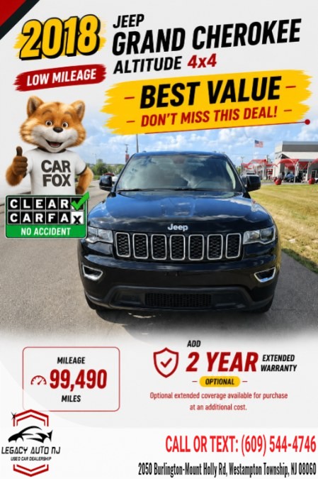 Used 2018 Jeep Grand Cherokee in Westampton Township, New Jersey | Legacy Auto NJ. Westampton Township, New Jersey