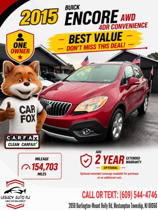 Used 2015 Buick Encore in Westampton Township, New Jersey | Legacy Auto NJ. Westampton Township, New Jersey