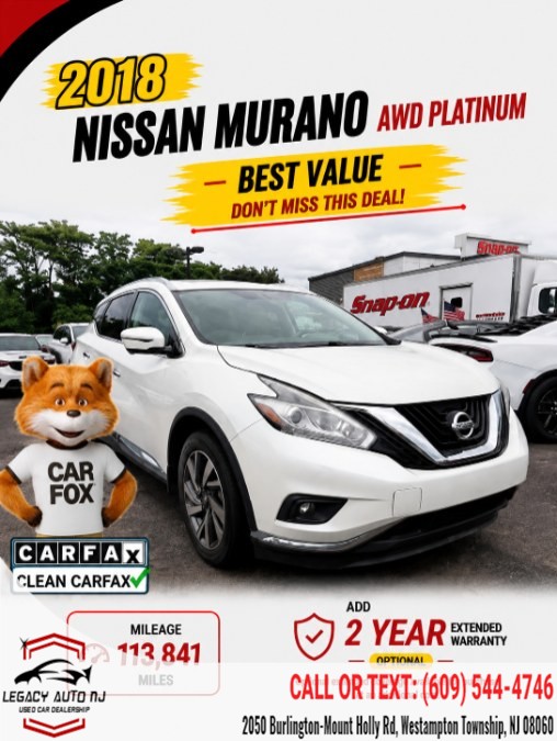 Used 2018 Nissan Murano in Westampton Township, New Jersey | Legacy Auto NJ. Westampton Township, New Jersey
