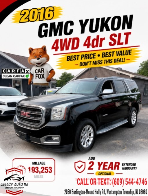 Used 2016 GMC Yukon in Westampton Township, New Jersey | Legacy Auto NJ. Westampton Township, New Jersey