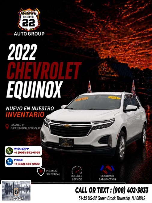 Used 2022 Chevrolet Equinox in Green Brook Township, New Jersey | Route 22 Auto Group. Green Brook Township, New Jersey