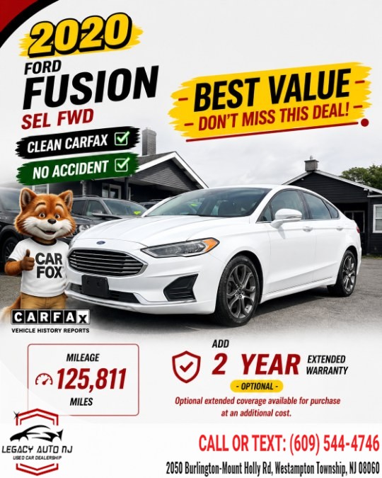 Used 2020 Ford Fusion in Westampton Township, New Jersey | Legacy Auto NJ. Westampton Township, New Jersey