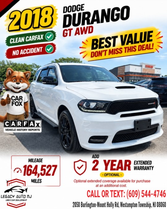 Used 2018 Dodge Durango in Westampton Township, New Jersey | Legacy Auto NJ. Westampton Township, New Jersey