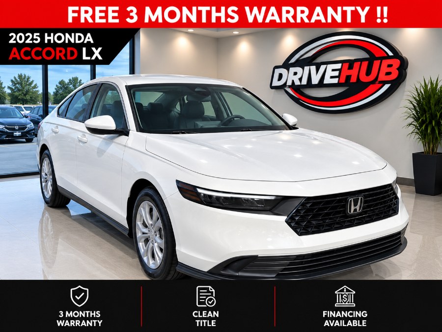 Platinum White Pearl 2025 Honda Accord Sedan Front-Wheel Drive Automatic