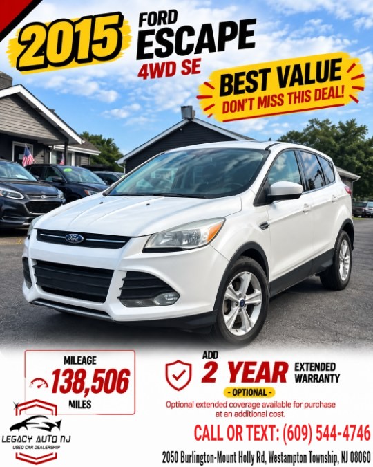 Used 2015 Ford Escape in Westampton Township, New Jersey | Legacy Auto NJ. Westampton Township, New Jersey