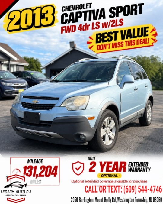2013 Chevrolet Captiva Sport Fleet FWD 4dr LS w/2LS, available for sale in Westampton Township, New Jersey | Legacy Auto NJ. Westampton Township, New Jersey