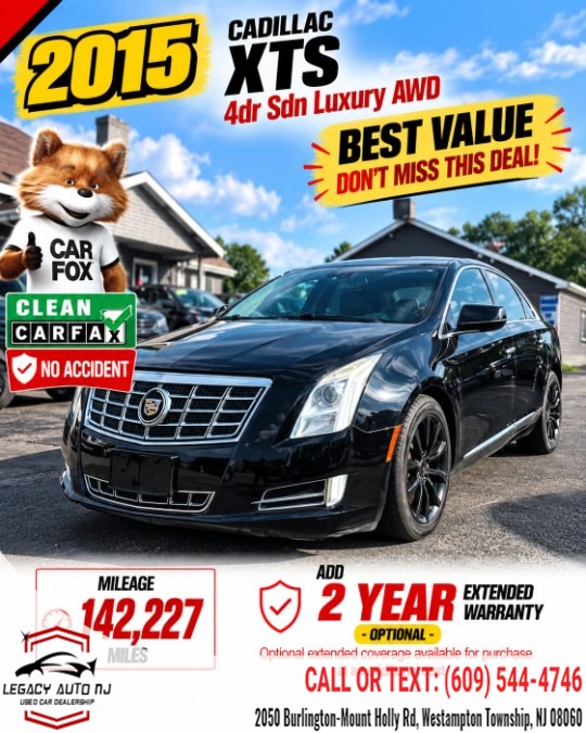 2015 Cadillac XTS 4dr Sdn Luxury AWD, available for sale in Westampton Township, New Jersey | Legacy Auto NJ. Westampton Township, New Jersey