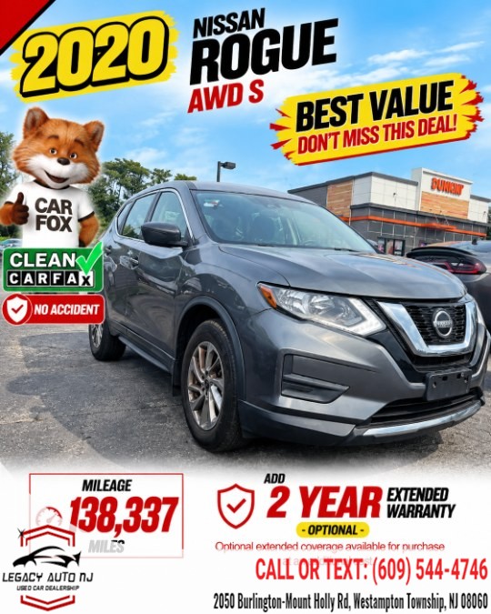 2020 Nissan Rogue AWD S, available for sale in Westampton Township, New Jersey | Legacy Auto NJ. Westampton Township, New Jersey