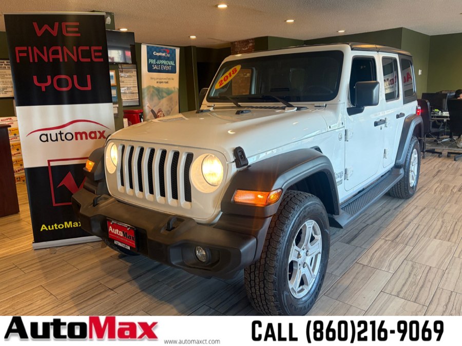 2018 Jeep Wrangler Unlimited Sport S 4x4, available for sale in West Hartford, Connecticut | AutoMax. West Hartford, Connecticut