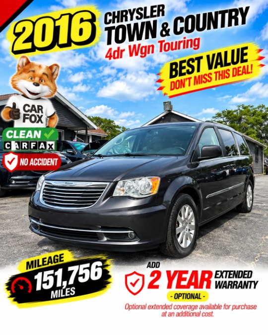 Gray 2016 Chrysler Town & Country Minivan Front-Wheel Drive Automatic