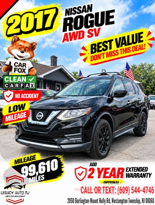 2017 Nissan Rogue 2017.5 AWD SV, available for sale in Westampton Township, New Jersey | Legacy Auto NJ. Westampton Township, New Jersey