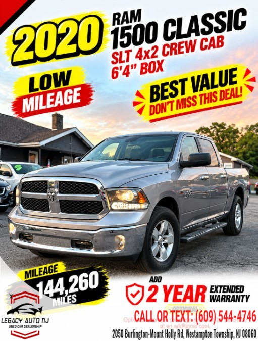 Used Ram 1500 Classic SLT 4x2 Crew Cab 6''4" Box 2020 | Legacy Auto NJ. Westampton Township, New Jersey
