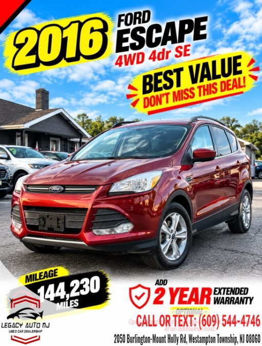 Used Ford Escape 4WD 4dr SE 2016 | Legacy Auto NJ. Westampton Township, New Jersey