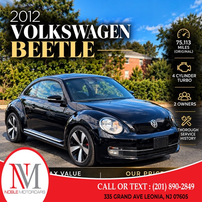 2012 Volkswagen Beetle 2dr Cpe DSG 2.0T Black Turbo Launch Edition PZEV, available for sale in Leonia, New Jersey | Noble Motor Cars LLC. Leonia, New Jersey