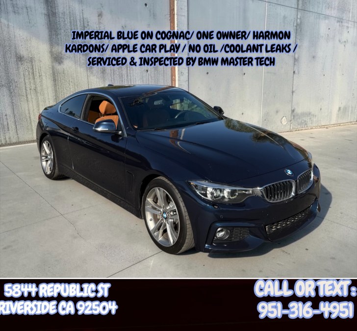 Used 2018 F32 BMW 440i Msport  (Imperial Blue) in Riverside, California | Big Timin Motors LLC. Riverside, California