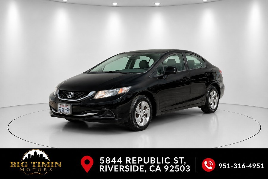 2015 Honda Civic Sedan LX (ONE OWNER) 4dr  (BACK UP CAM/ BLUETOOTH) (BLACK INTERIOR), available for sale in Riverside, California | Big Timin Motors LLC. Riverside, California