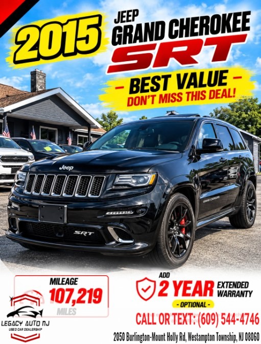 2015 Jeep Grand Cherokee 4WD 4dr SRT, available for sale in Westampton Township, New Jersey | Legacy Auto NJ. Westampton Township, New Jersey
