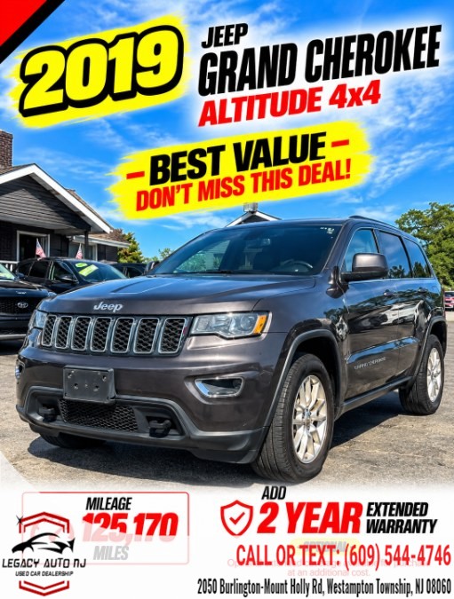 2019 Jeep Grand Cherokee Altitude 4x4, available for sale in Westampton Township, New Jersey | Legacy Auto NJ. Westampton Township, New Jersey