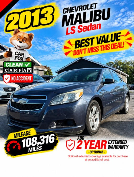 Blue 2013 Chevrolet Malibu Sedan Front-Wheel Drive Automatic
