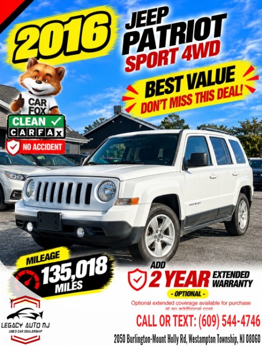 Used 2016 Jeep Patriot in Westampton Township, New Jersey | Legacy Auto NJ. Westampton Township, New Jersey