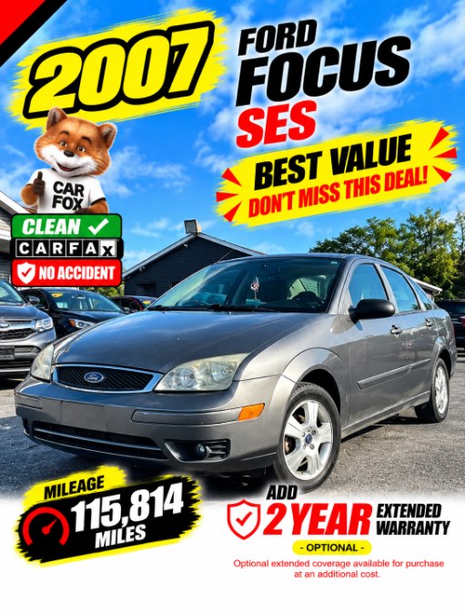 CD Silver Metallic 2007 Ford Focus Sedan Front-Wheel Drive Automatic